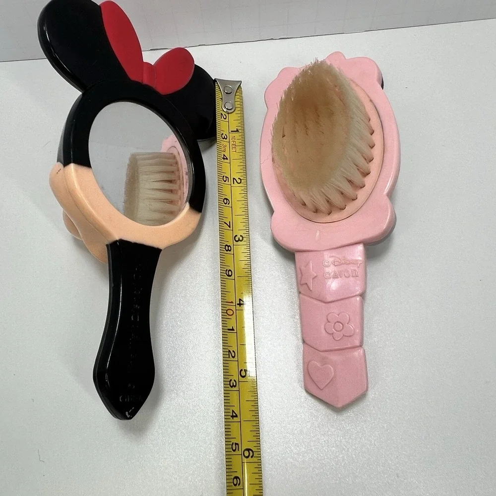 Vintage Disney Minnie Mouse Mirror Brush Pink Black‎ Avon Baby Nursery Grooming